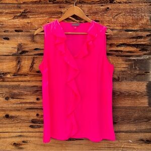 VINCE CAMUTO | Vibrant Pink Ruffle Blouse M